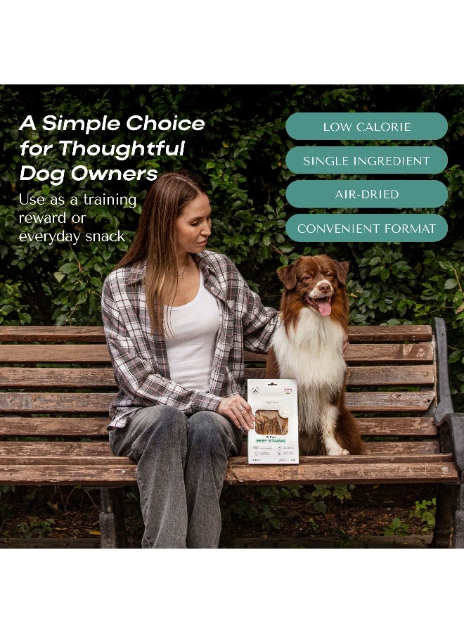 O2Pets Dog and Puppy Beef Straws Natural Treats – 100% Beef Udder Single Ingredient Sticks – Long Lasting Chews for Teeth Hygiene & Plaque Control, High Protein Dog Chew Snack 70g - Image 4